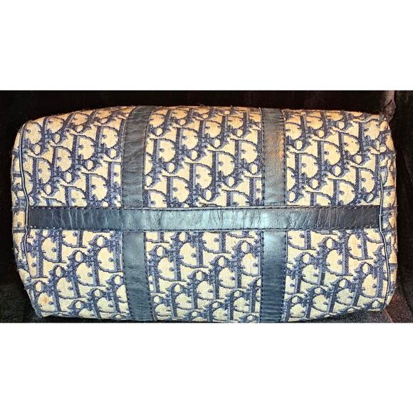 Christian Dior Vintage  Trotter Boston bag in navy blue canvas with leather trim - Picture 8 of 16